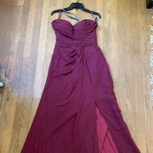 Bill Levkoff Burgundy/ Wine Bridesmaid's Dress 986